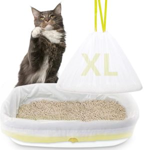 24 PACK Jumbo Cat Litter Box Liners, Tear Resistant Heavy Duty Cat