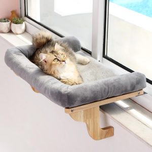 Cat Perch for Window Sill with Bolster - Orthopedic Hammock Design
